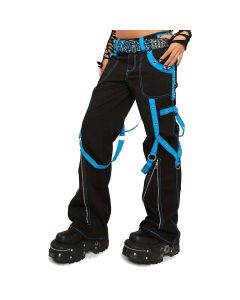 Blue Multi Eyelet Dark Street Gothic Pants 