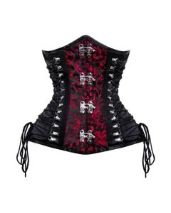 Corsets Queen Steel Bone Brocate & PVC Corset