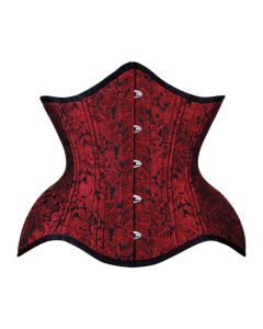 Curvy Waist Trainer Under Bust Red Brocade