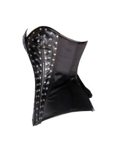 Heavy Duty 26 Double Steel Boned Waist Training Faux Leather Overbust Tight Shaper Corset
