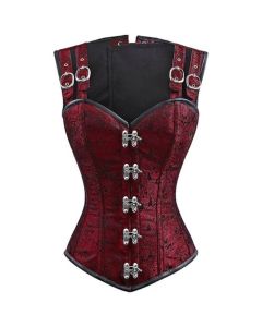 Heavy Duty Steel Boned Over Bust Waist Training Brocade Hourglass Corset