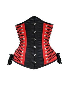 Ladies Satin Underbust PVC Corsets Steel Boned Satin Steampunk Corset Corsage