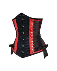 Ladies Satin Underbust PVC Corsets Steel Boned Satin Steampunk Corset Corsage