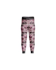 Sublimated Black and Pink Pattern lady Gothic Trousers