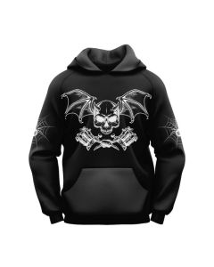 Sublimated Black Devil Skull Gothic Hoodie WOMEN