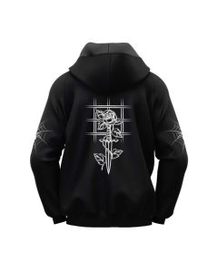 Sublimated Black Devil Skull Gothic Hoodie