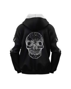 Sublimated Black Goat Skull Gothic Hoodie