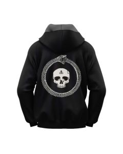 Sublimated Black Scary Goat Skull Gothic Hoodie