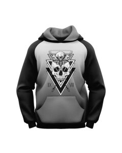 Sublimated Black Skull women Gothic Hoodie