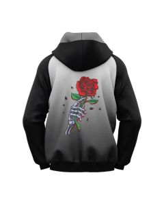 Sublimated Black Skull women Gothic Hoodie