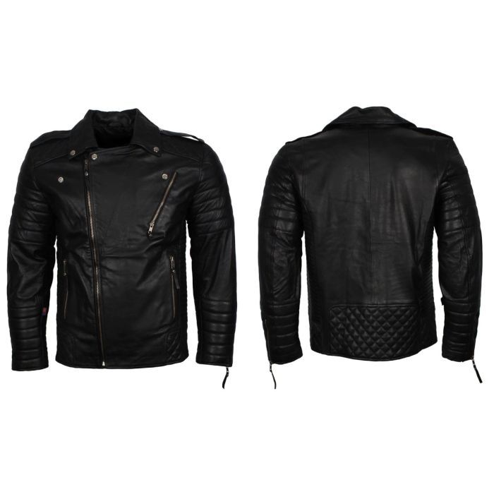 Biker Leather Jacket in Black
