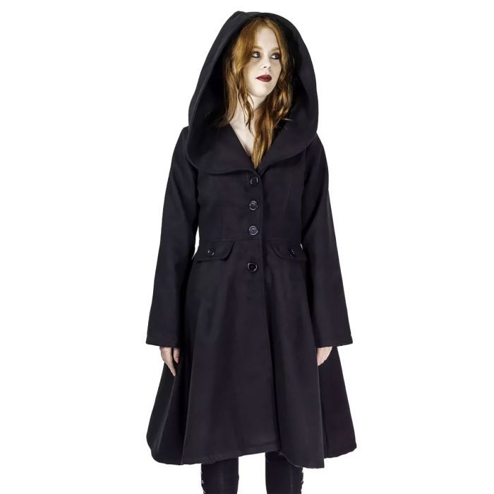 Gothic Emo Ladies Coat Osanna Coat Ladies Black