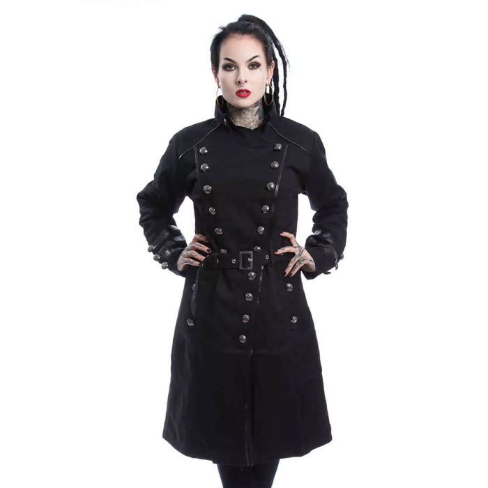 Gothic Military ALTHEA COAT LADIES BLACK