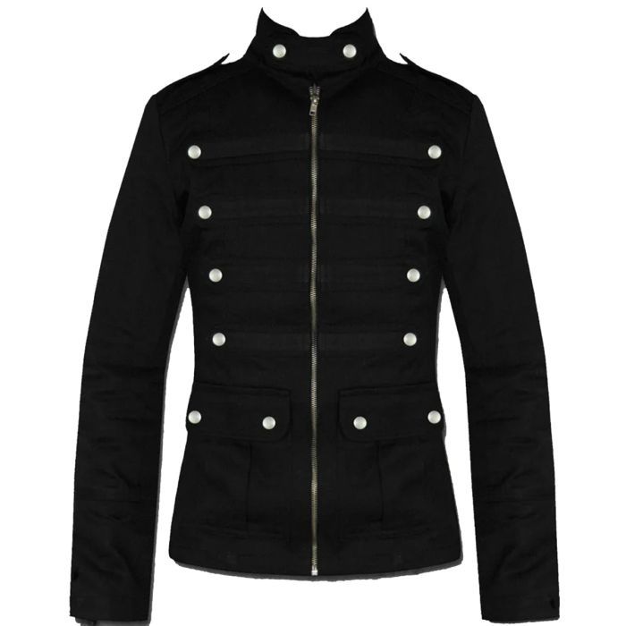 Men's Black Cotton Gothic Jacket, Men's Fashion Gothic Cotton Coat