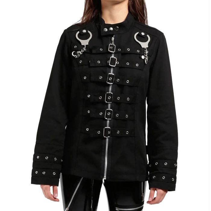 New Ladies Women Black HANDCUFF JACKET Jacket
