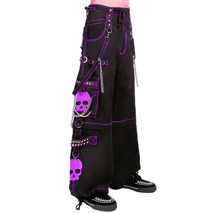 Purple Skull Gothic Cyber Chain Goth Jeans Punk Rock Cotton Pants