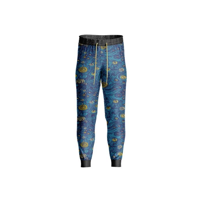 Sublimated Abstract Blue Pattern Trousers