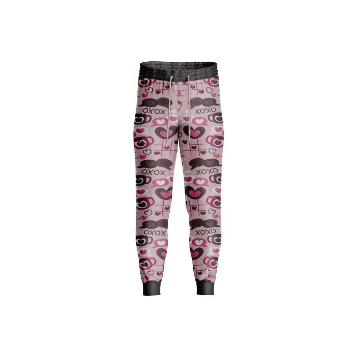 Sublimated Black and Pink Pattern lady Gothic Trousers