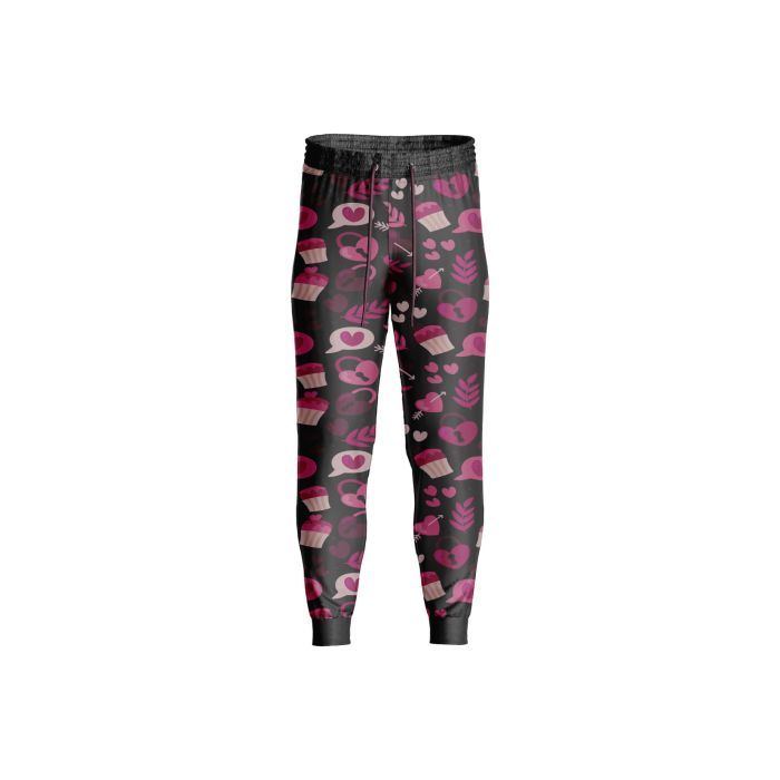 Sublimated Black and Purple Pattern Gothic women's  Trousers