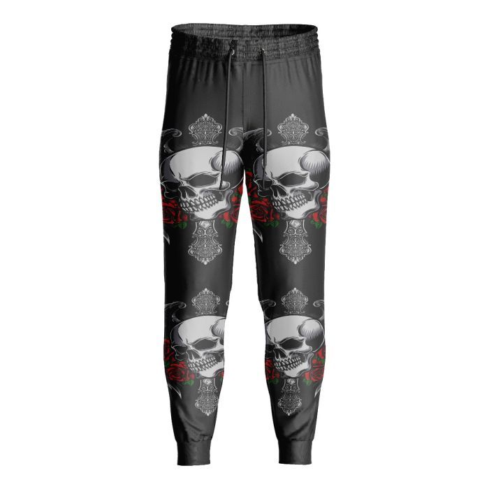 Sublimated Floral Skull Pattern women's Trousers