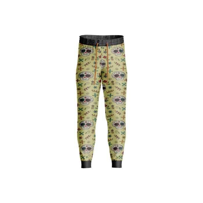 Sublimated Yellow Goth Skull Pattern lady Trousers
