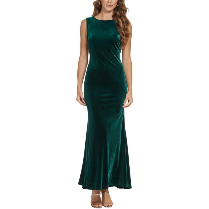 Women's Velvet Gown Sleeveless Dress
