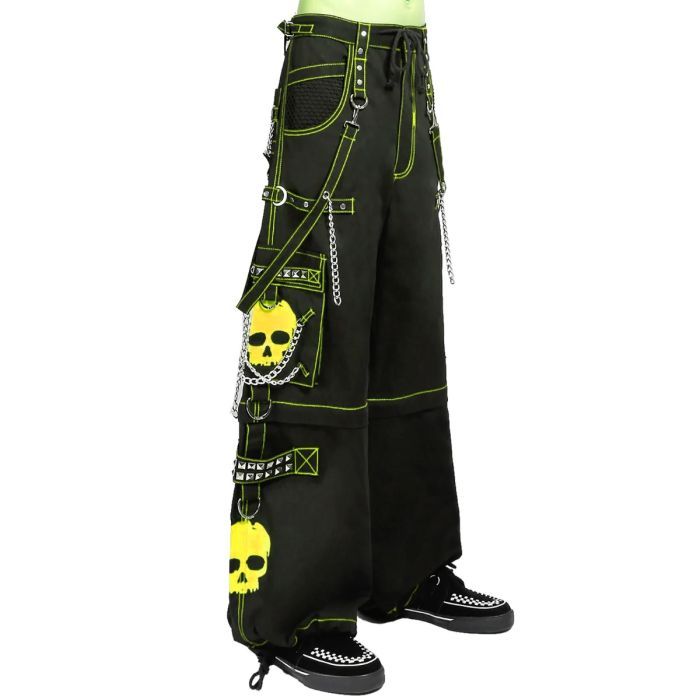 Yellow Skull Gothic Cyber Chain Goth Jeans Punk Rock Cotton Pants
