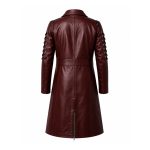 Crimson Reign Leather Trench Coat - Image 2