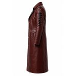 Crimson Reign Leather Trench Coat - Image 3