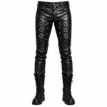 Alternative Rock Black Leather Pants