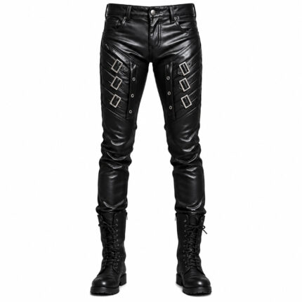 Alternative Rock Black Leather Pants