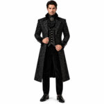 Black Gothic Brocade Tailcoat