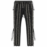 Black Gothic Lace-Up Corset Pants