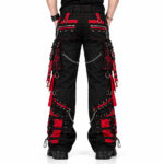 Men’s Black & Red Gothic Cargo Pants - Image 2
