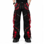 Men’s Black & Red Gothic Cargo Pants