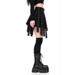 Black Studded Pleated Mini Skirt - Image 2