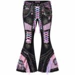 Black Y2K Studded Flare Pants