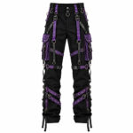 Black & Purple Gothic Techwear Cargo Pants