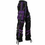 Black & Purple Gothic Techwear Cargo Pants - Image 2
