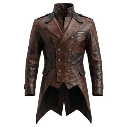 Brown Leather Steampunk Coat