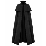 Victorian Cloak with High Collar and Decorative Closure