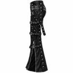 Men’s Black Punk Buckle Flare Pants - Image 2