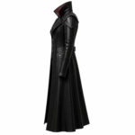Black Gothic Leather Trench Coat - Image 2