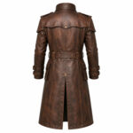 Victorian Brown Leather Steampunk Coat - Image 2