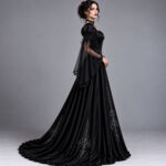 Black Renaissance Dress, - Image 2