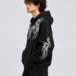 Black Tribal Graphic Zip-Up Hoodie - Image 2