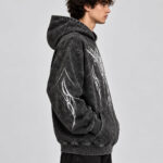 Distressed Gothic Graphic Oversized Hoodie - Image 3