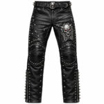 Men's Black Studded Gothic Biker Pants