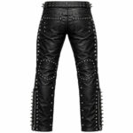 Men's Black Studded Gothic Biker Pants - Image 2