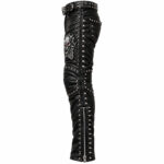 Men's Black Studded Gothic Biker Pants - Image 3